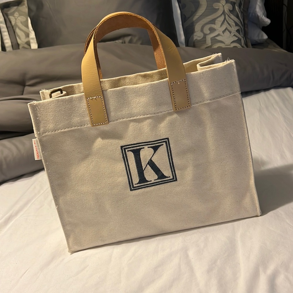 Canvas tote bag with K